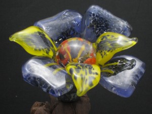 BWG #3b Flower detail (blown glass, walnut)