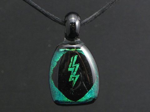 Lightning Bolt - Green Dichroic