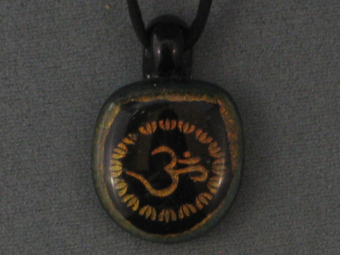 Om Pendant - Copper Gold Dichroic